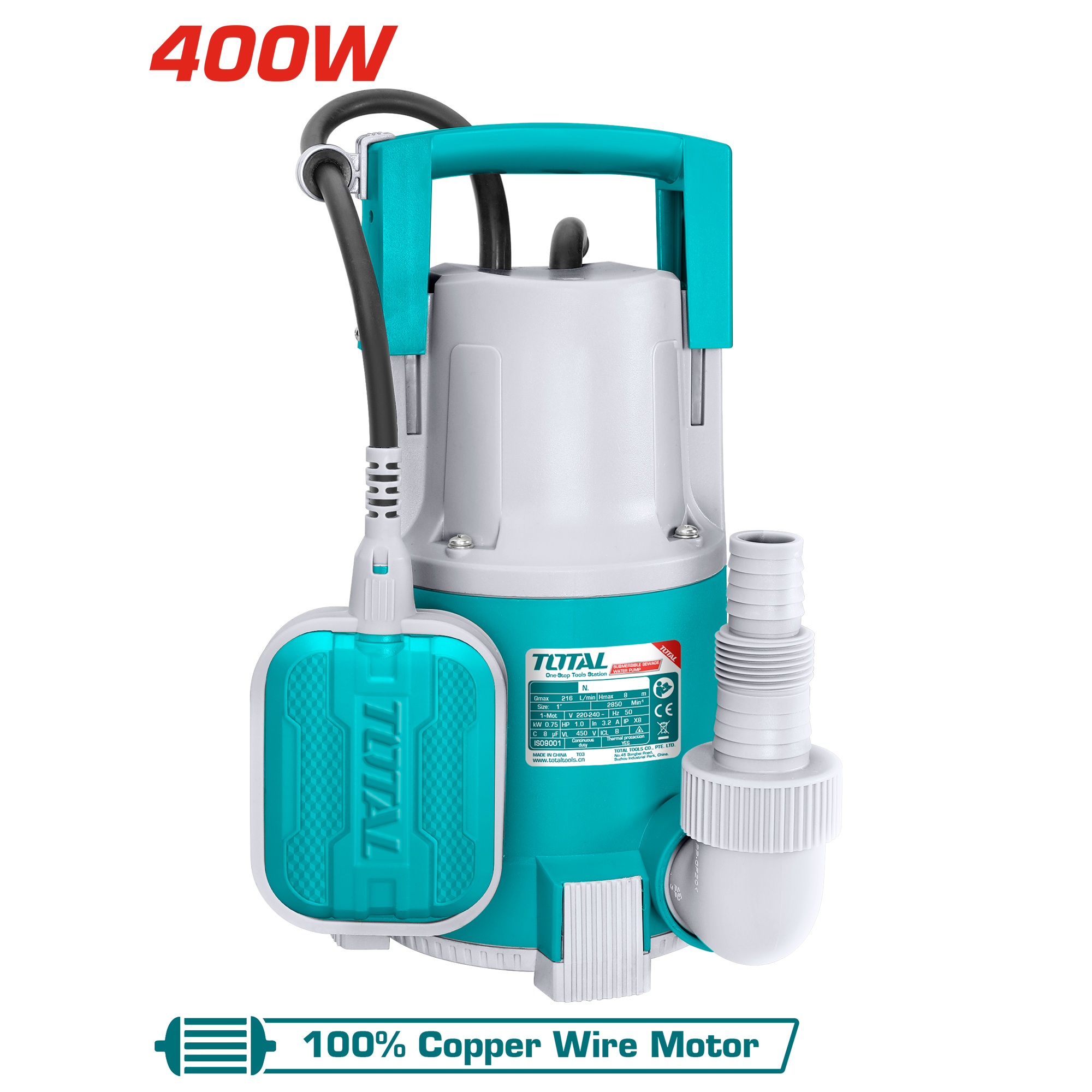 ПОТОПНА ПУМПА ЗА ВОДА 0.4KW TOTAL TWP64001