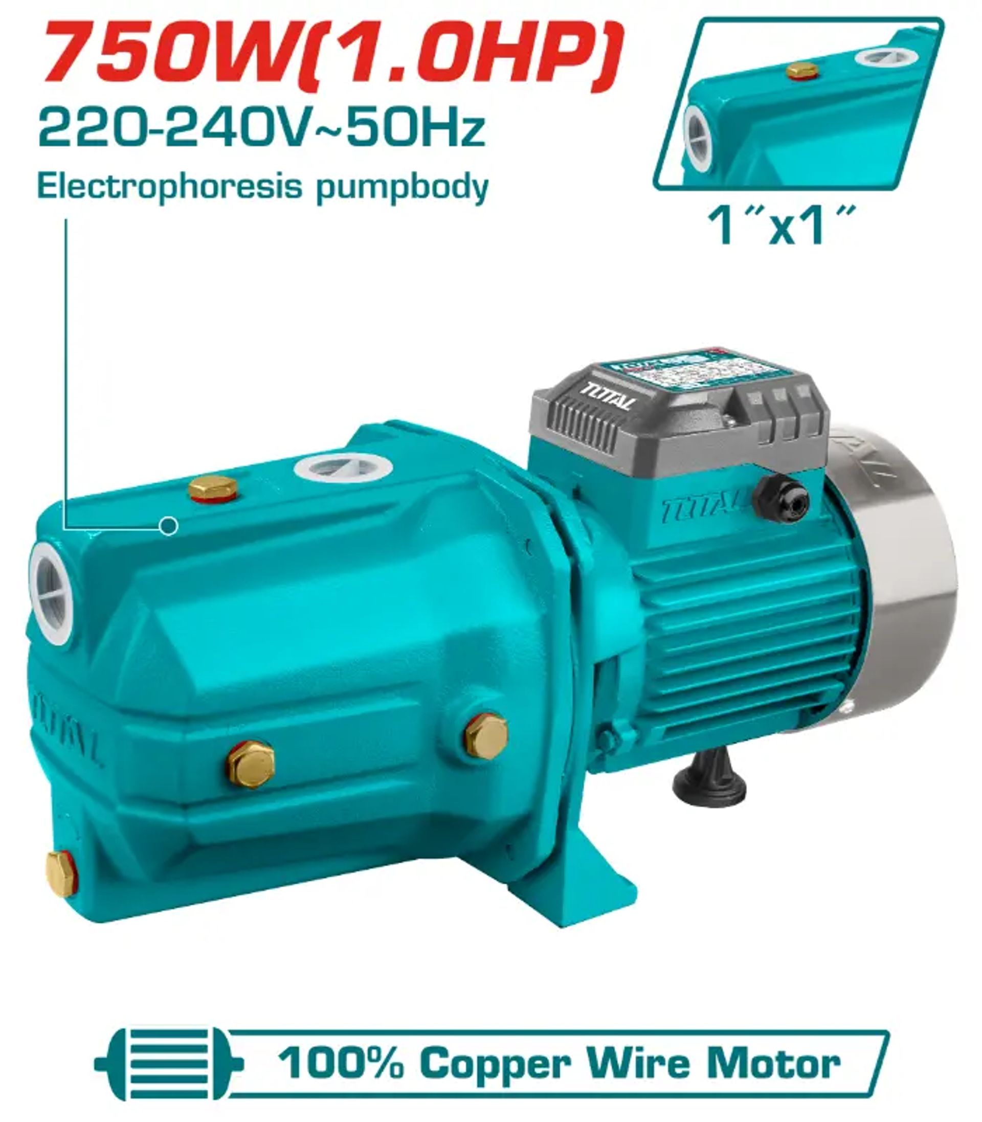 ВАКУМ ПУМПА ЗА ВОДА TOTAL 0.75Kw TVP37506