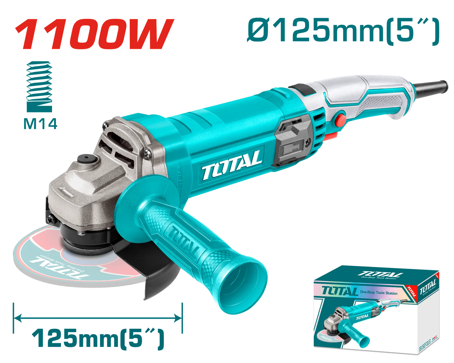 Brusilka kendore 1100W 125mm TOTAL TG11012556