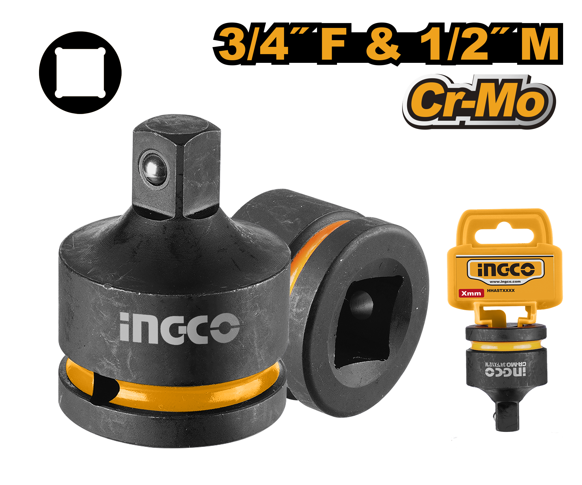 Adapter për shpuese 3/4" femër 1/2" INGCO HIAD3412