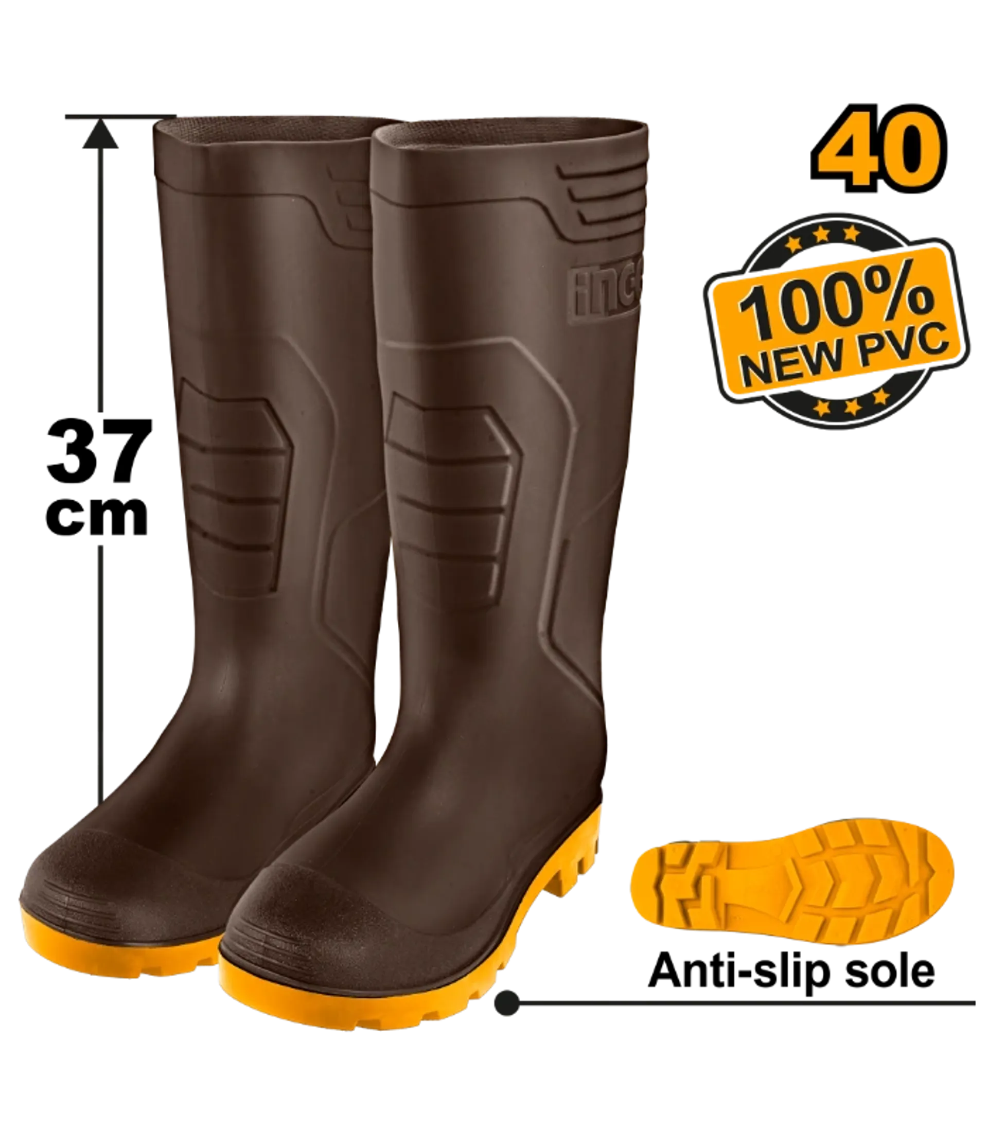 Çizme kafenj 37CM të larta 40 INGCO SSH098L.40