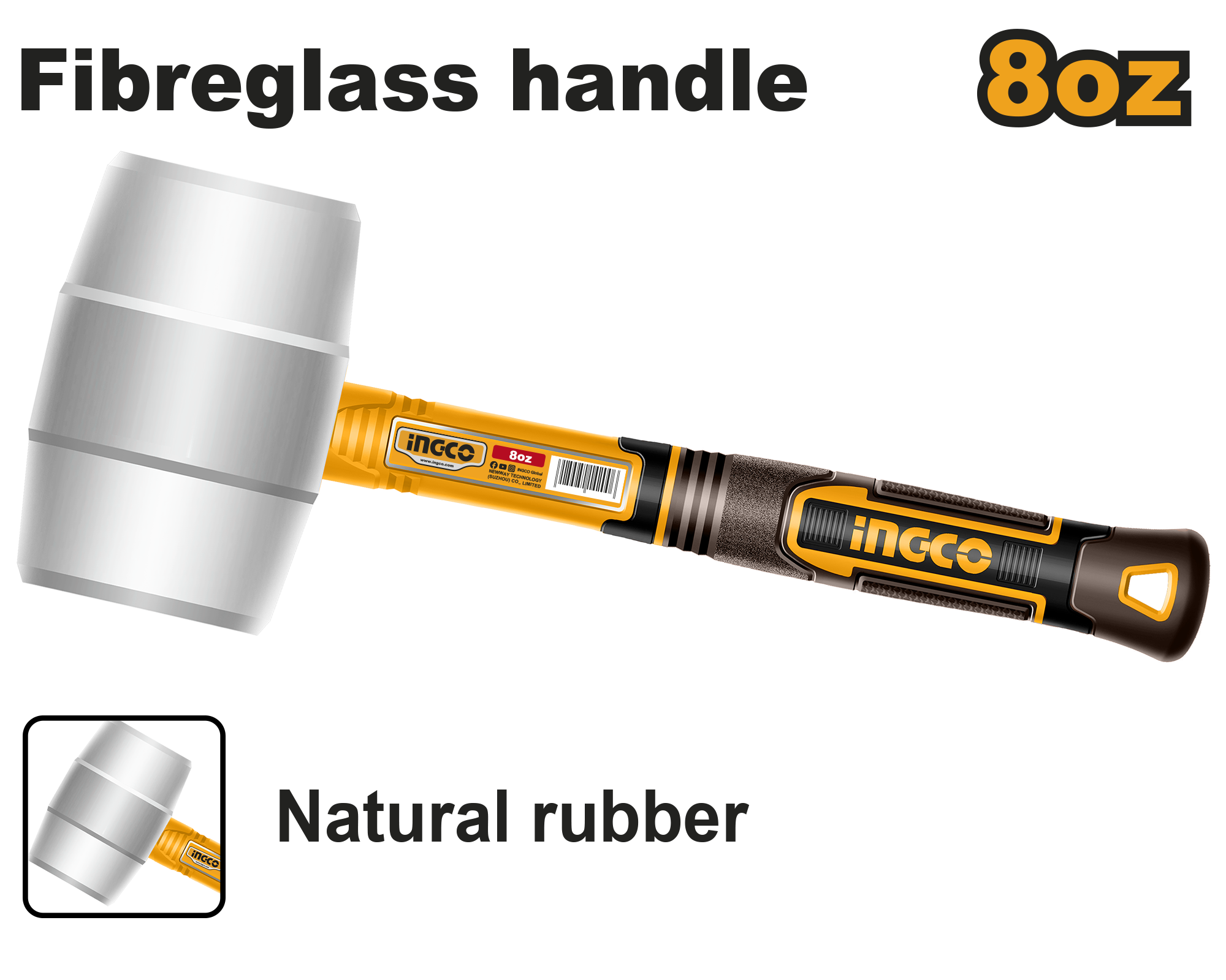 Çekiç gome INGCO i bardhë 220gr HRUH8908