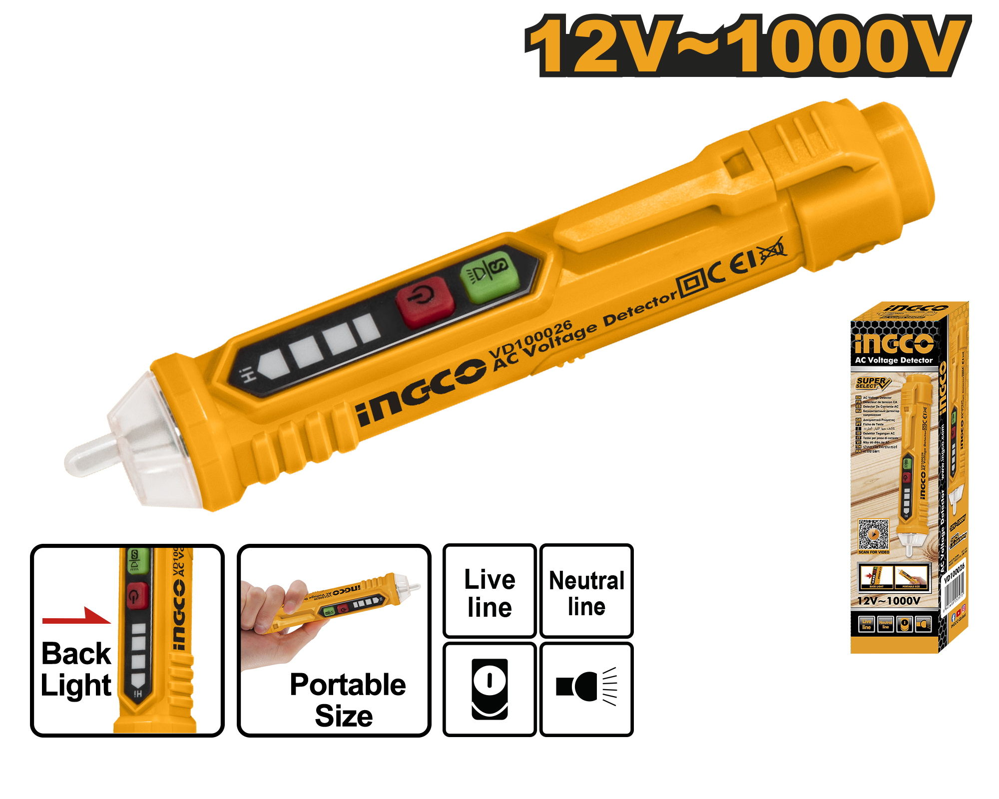 Детектор за струја INGCO VD100026
