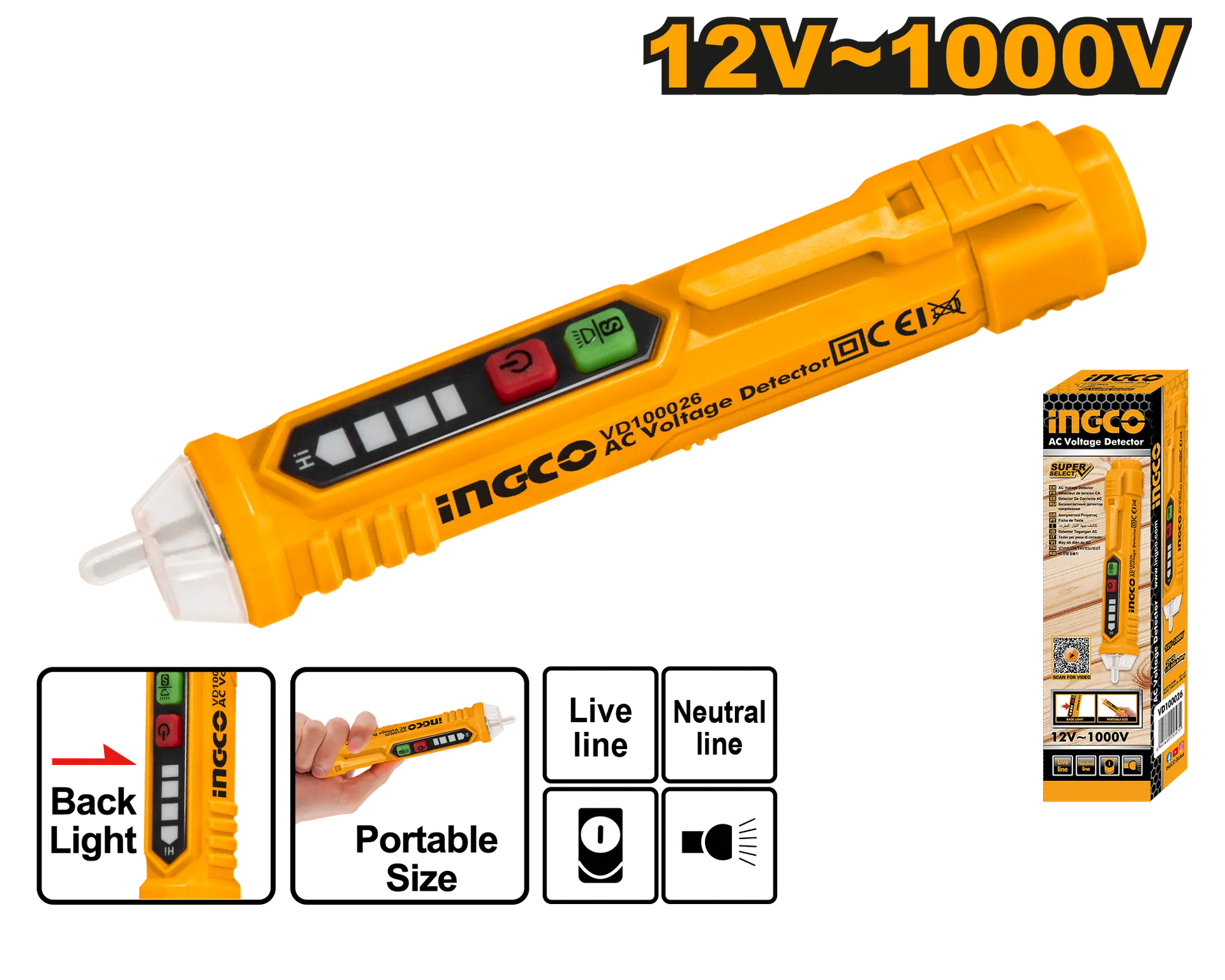 Детектор за струја INGCO VD100026