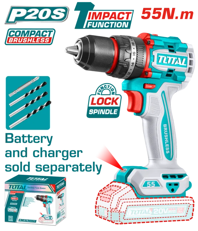 ШТРАФИЛИЦА 55Nm 20V СОЛО БЕЗ БЕЗ БАТЕРИИ TOTAL TIDLI205581
