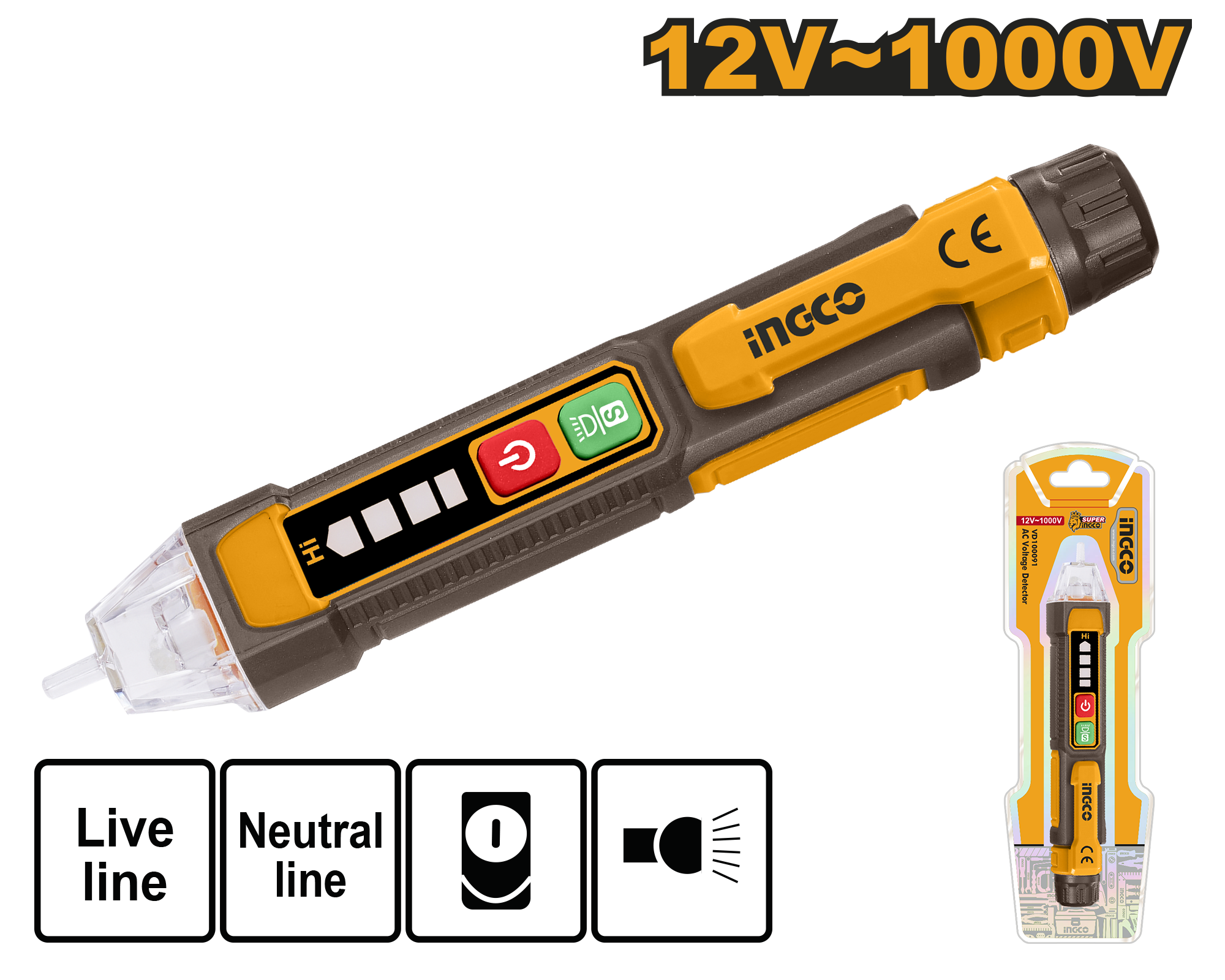 Detektor për rrymën INGCO VD100091