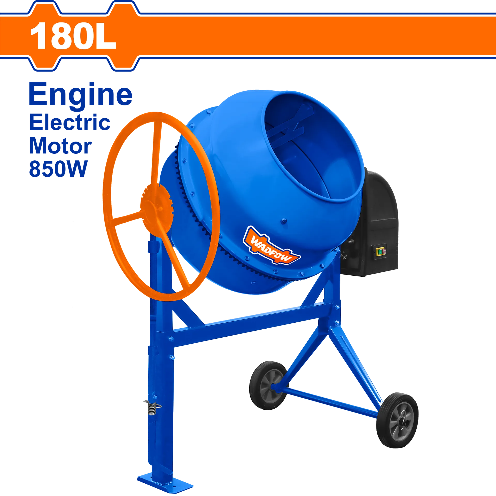 ЕЛЕКТРИЧНА МЕШАЛКА ЗА БЕТОН 180L 850W 1.2HP WCM2A180