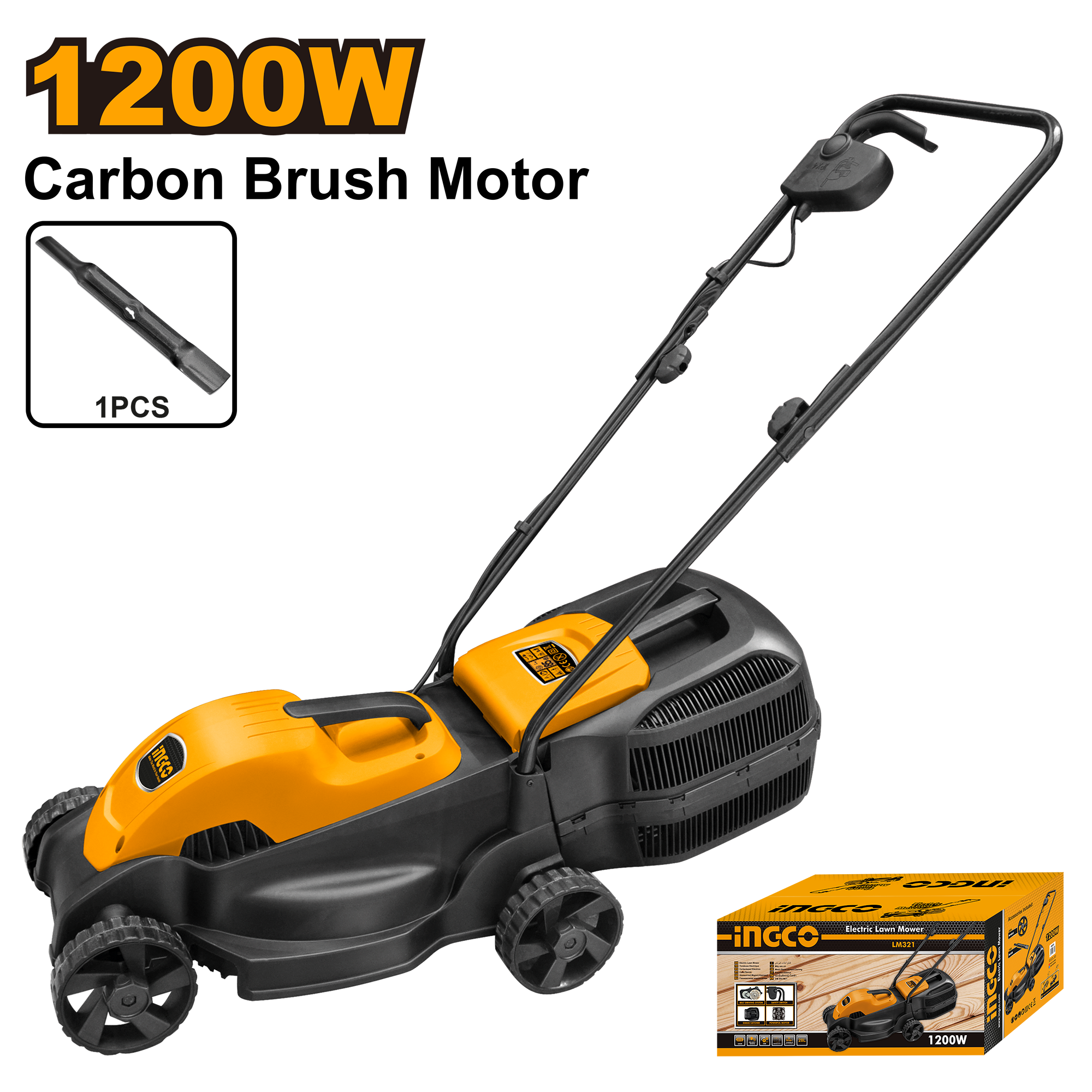 ЕЛЕКТРИЧНА КОСИЛКА INGCO 1200W LM321