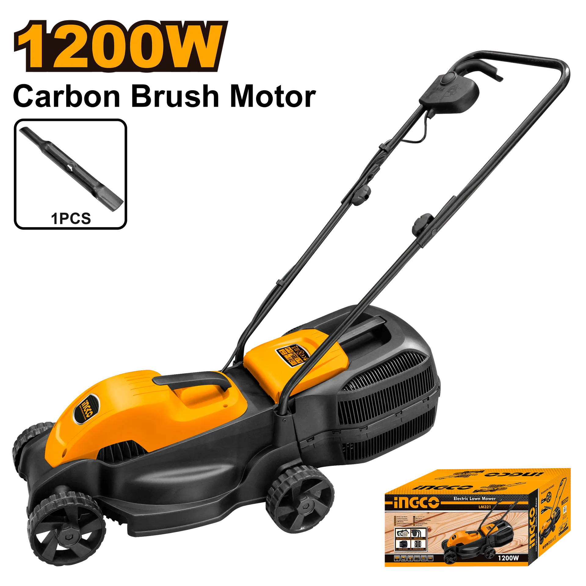 ЕЛЕКТРИЧНА КОСИЛКА INGCO 1200W LM321
