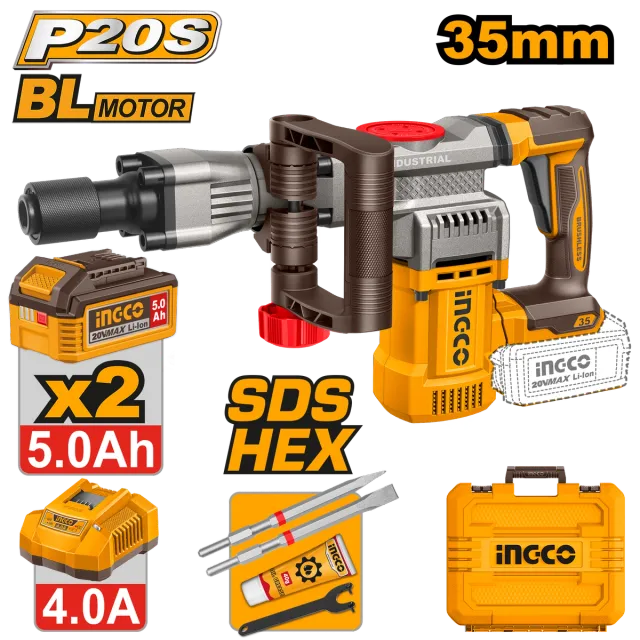 БАТЕРИСКИ КРШАЧ (ХИЛТА) SDS HEX 20V 2×5.0Ah 16J INGCO CDBLI203582