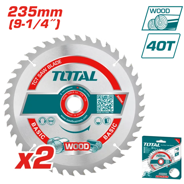 СЕТ 2/1 ПИЛА ЗА ЦИРКУЛАР 235mm 40T ДРВО TOTAL TAC2316252