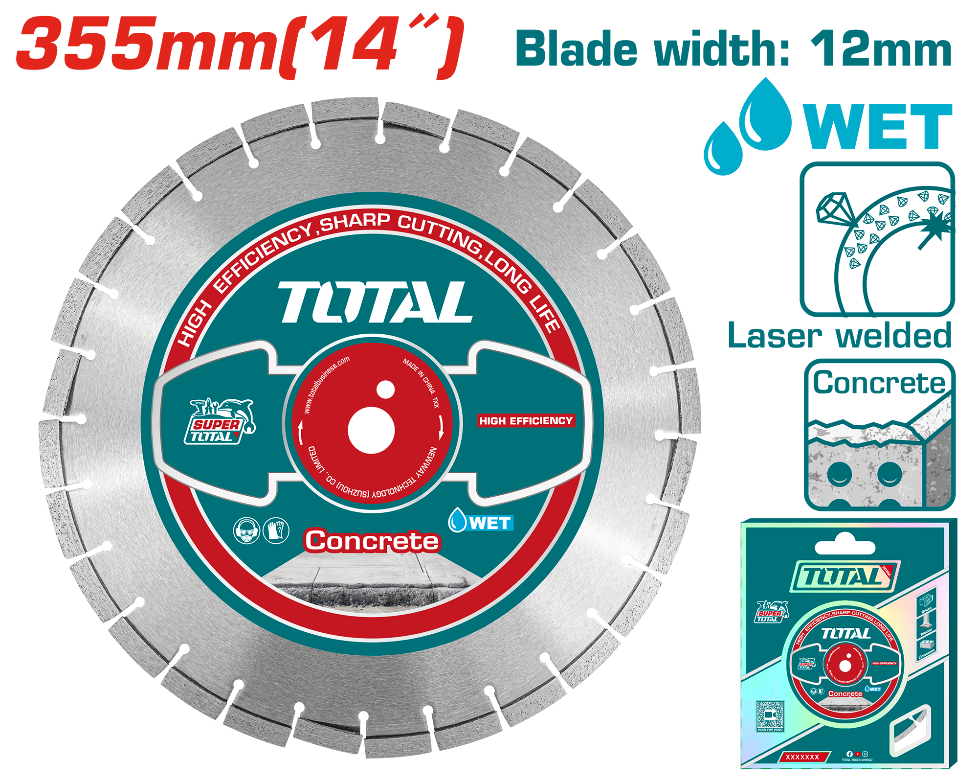 ДИЈАМАНТСКИ ДИСК TOTAL 355MM за бетон и асфалт