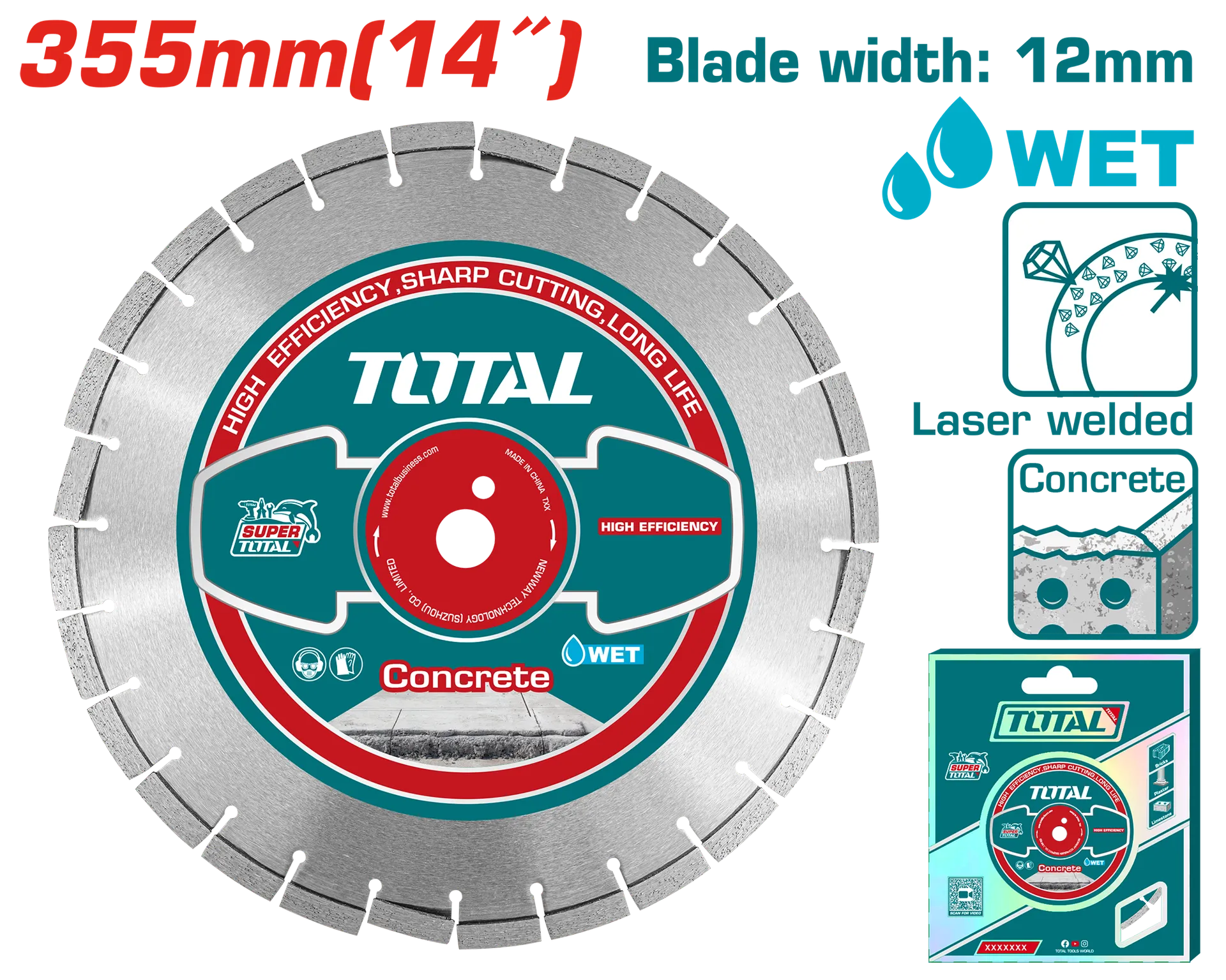 ДИЈАМАНТСКИ ДИСК TOTAL 355MM за бетон и асфалт