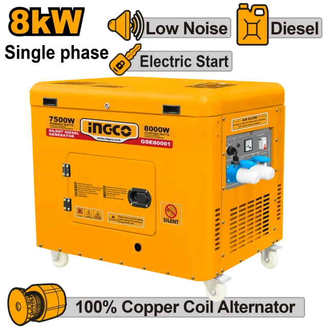 АГРЕГАТ ДИЗЕЛ 8 KW СИЛЕНТ INGCO GSE80001