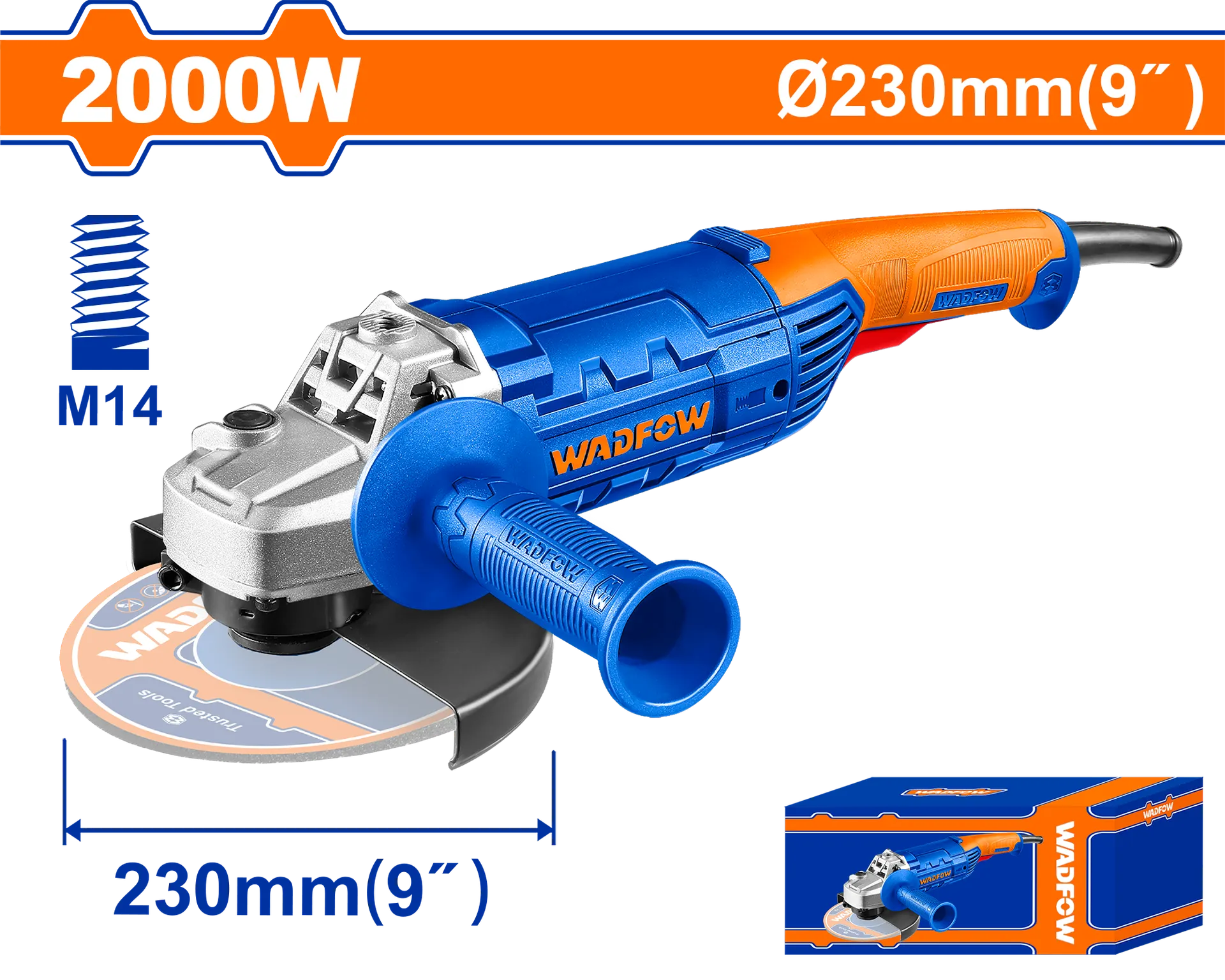 Brusilja këndore elektrike 2000W 230mm WADFOW WAG852001