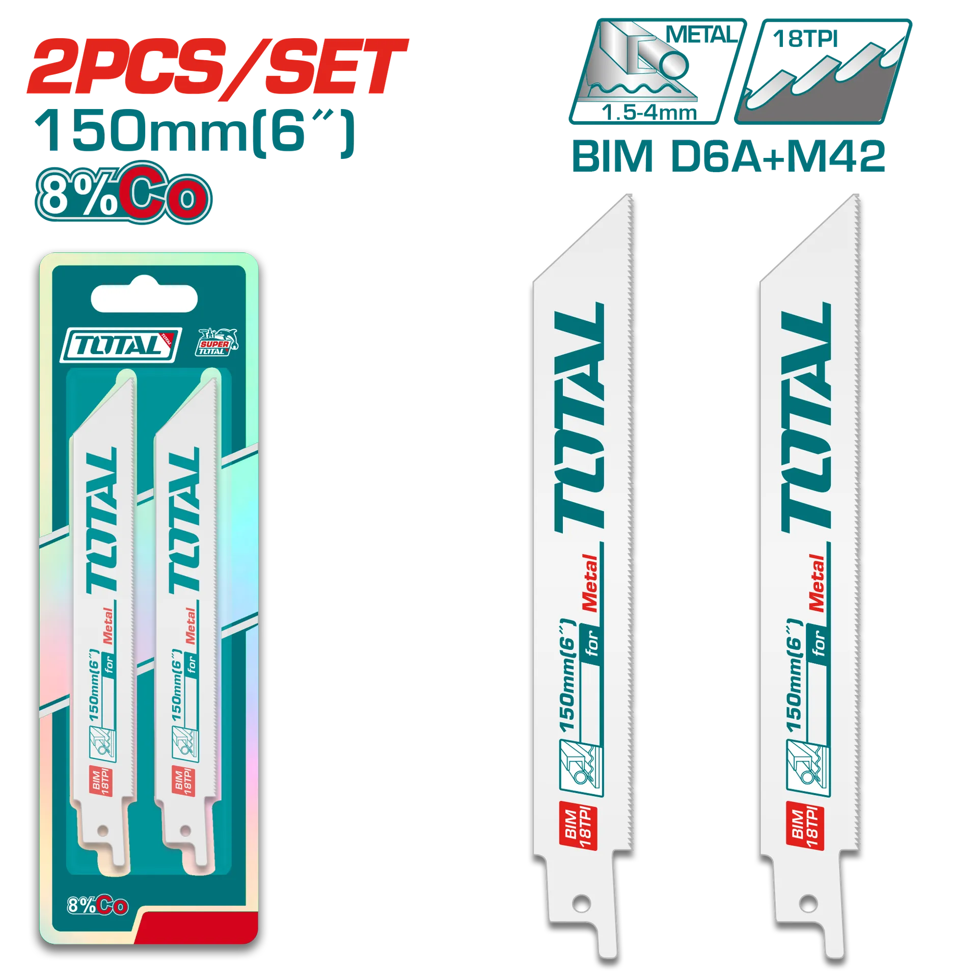 Grup 2/1 tehash metal per sharrë reciproke sabje 150mm TOTAL TAC52922EF
