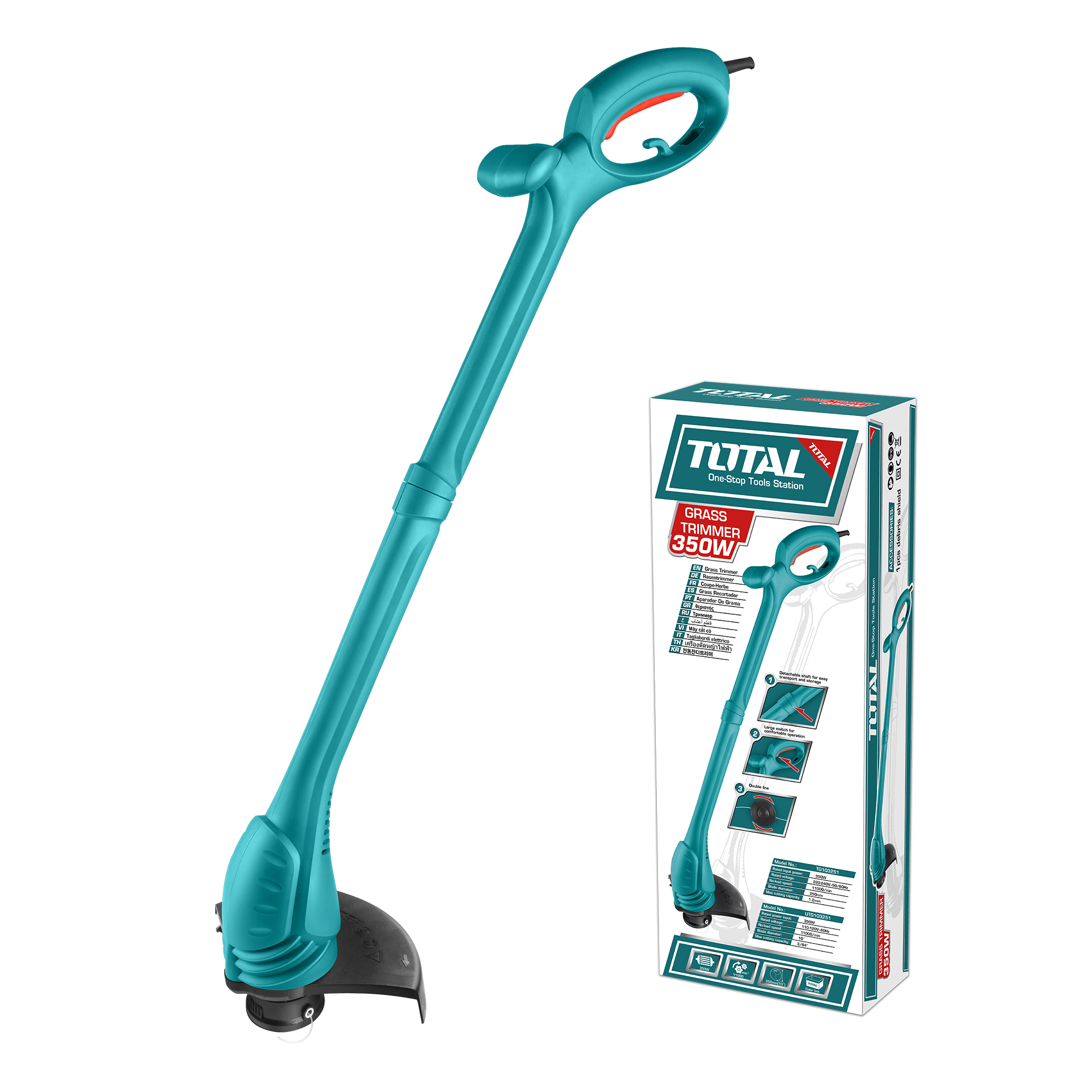 ЕЛЕКТРИЧЕН ТРИМЕР ЗА ТРЕВА 350W TOTAL TG103251