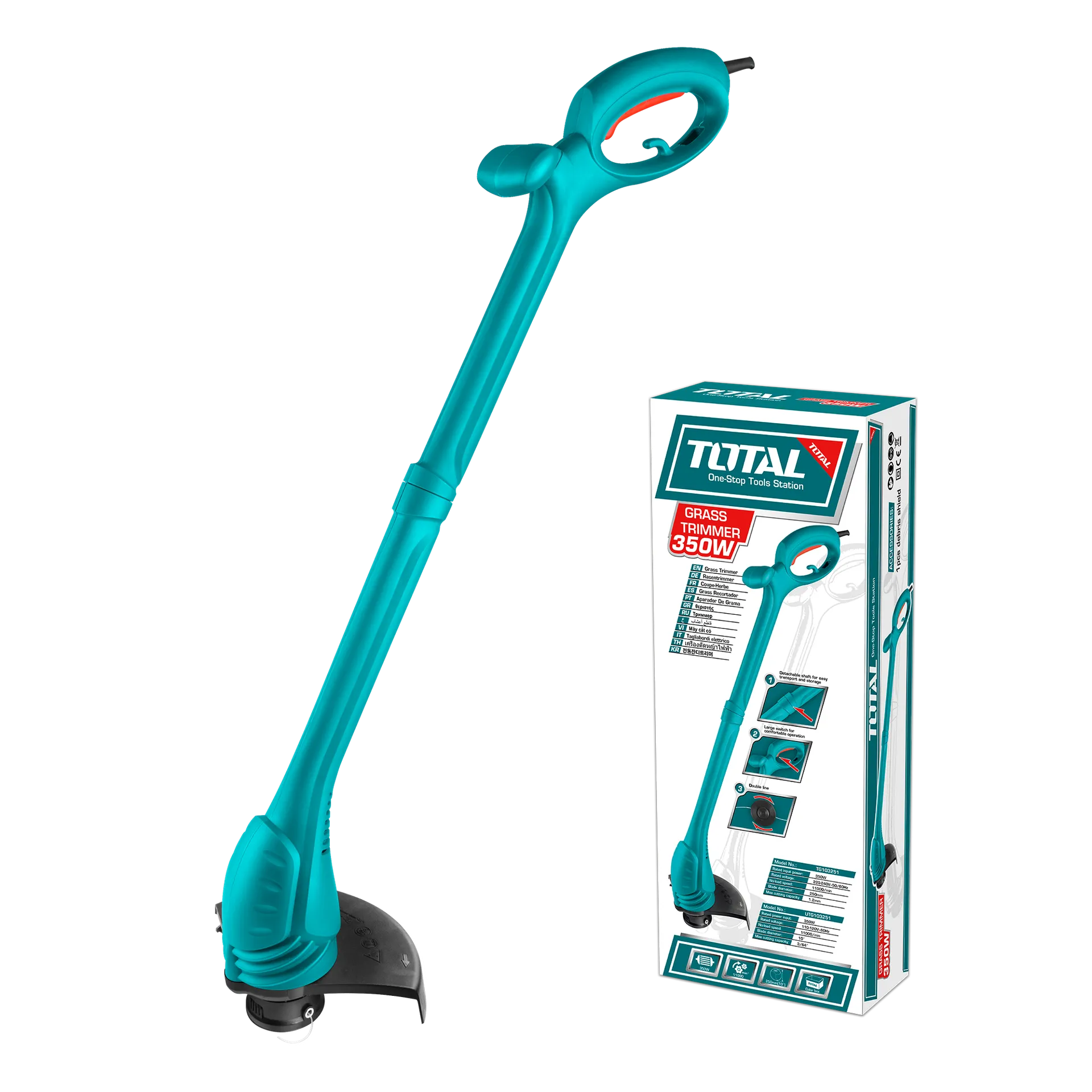 ЕЛЕКТРИЧЕН ТРИМЕР ЗА ТРЕВА 350W TOTAL TG103251