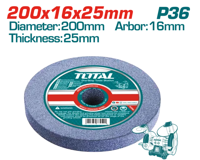 БРУСЕН КАМЕН ЗА СТОЛНА БРУСИЛКА 200mm TBG35020 P36 – TOTAL TAC2006026