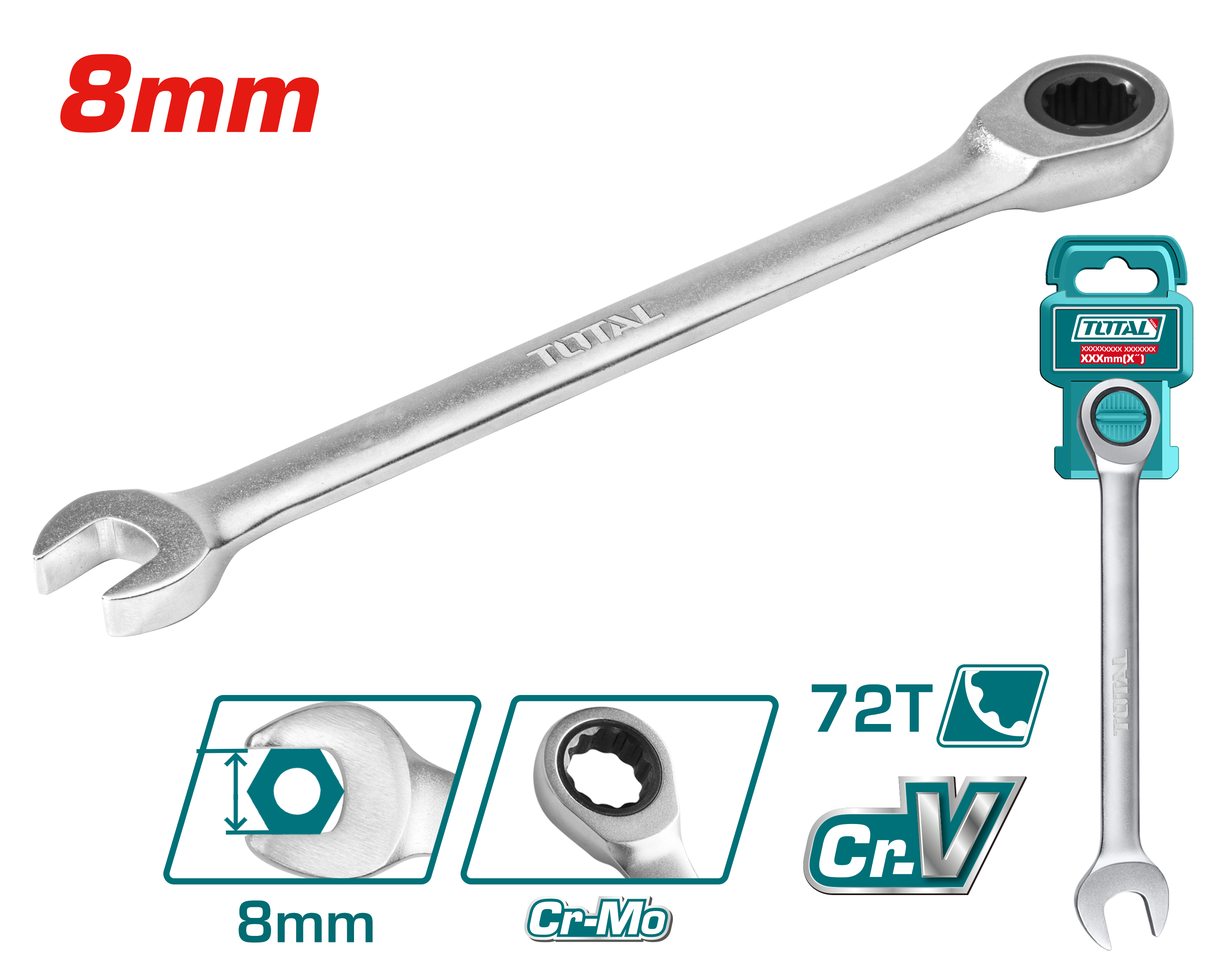 Çelës kokrra 8mm O-u TOTAL TCSPAR081