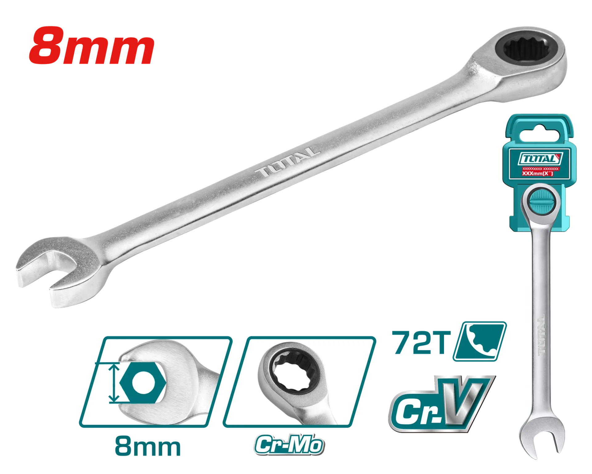 Çelës kokrra 8mm O-u TOTAL TCSPAR081