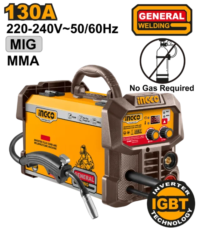 ИНВЕРТОР ЗА ЗАВАРУВАЊЕ 130A MIG MMA БЕЗ БОЦА INGCO ING-FC13018