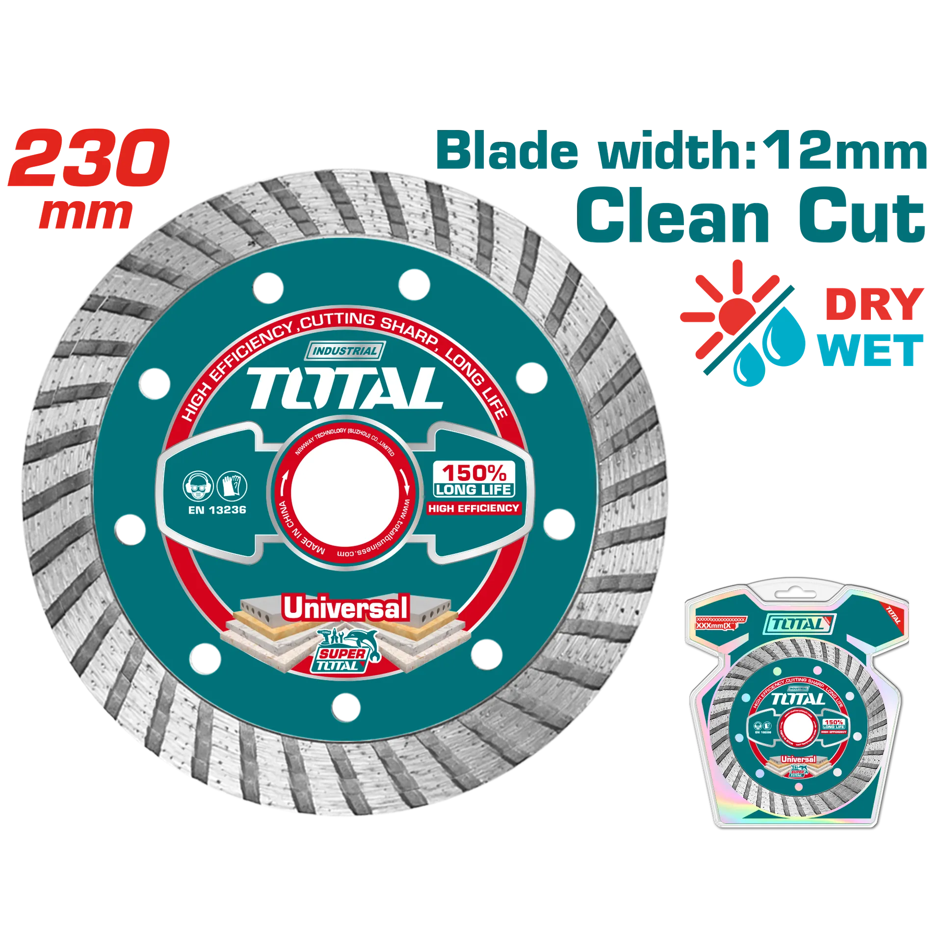 Disk diamant 230mm universal clean cut TOTAL TAC2132301