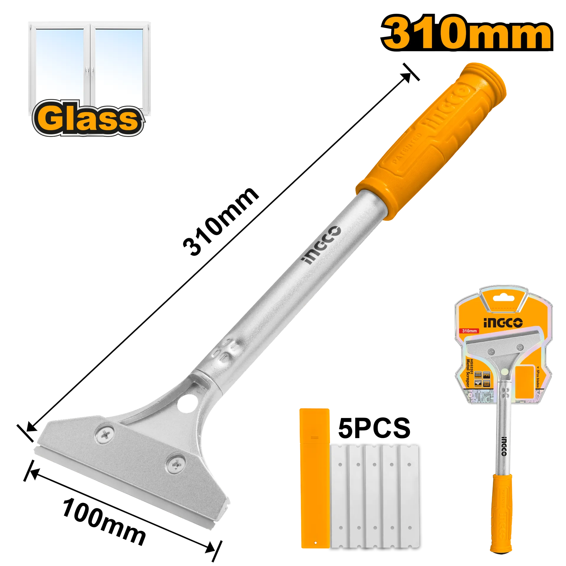 ЧИСТАЧ ЗА СТАКЛО СО РЕЗЕРВА ОД INGCO HGS3201