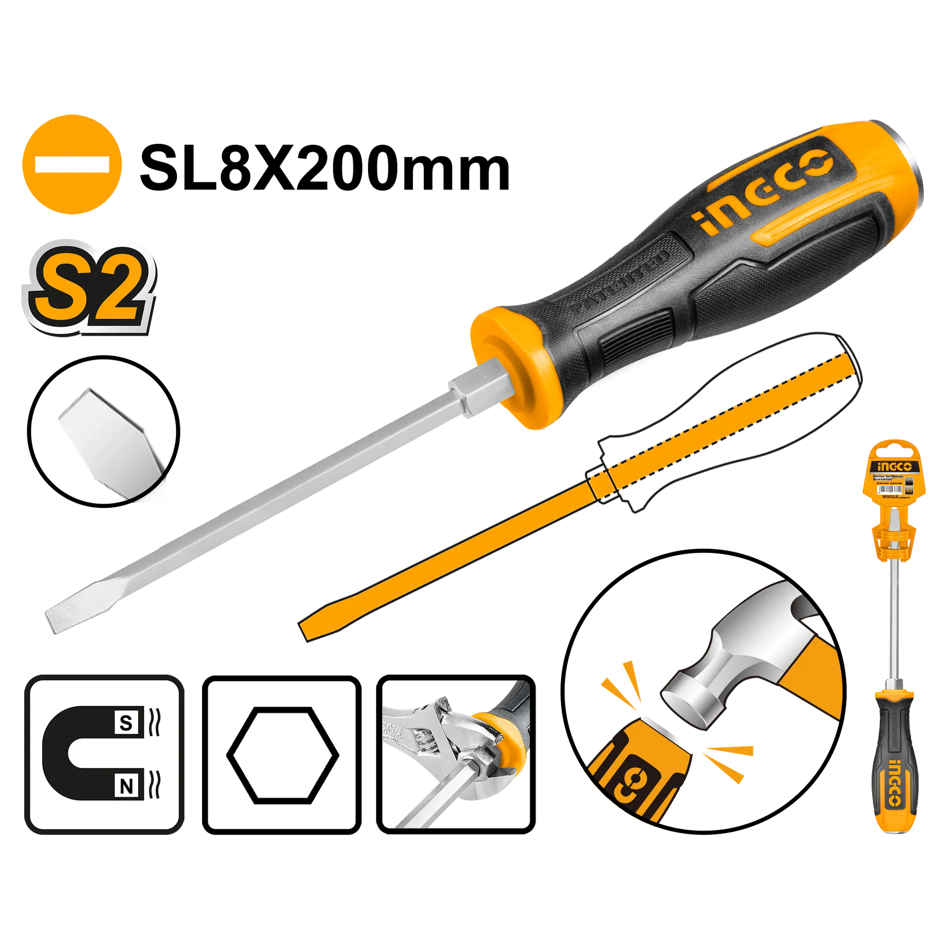 ШТРАФЦИГЕР – SL8x200mm INGCO HGTS688200