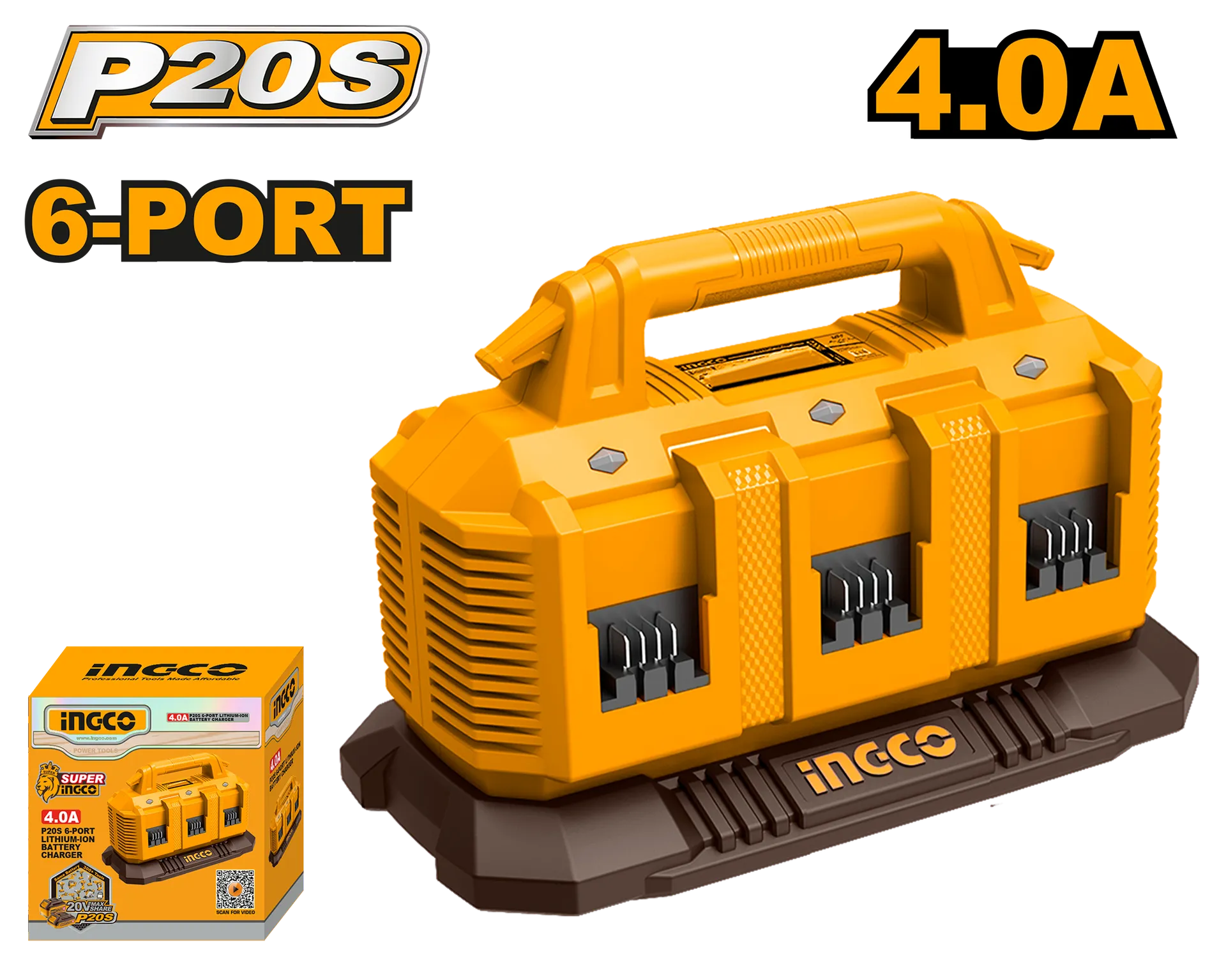 Karikues për 6 Bateri 20V 4A INGCO FCLI2064