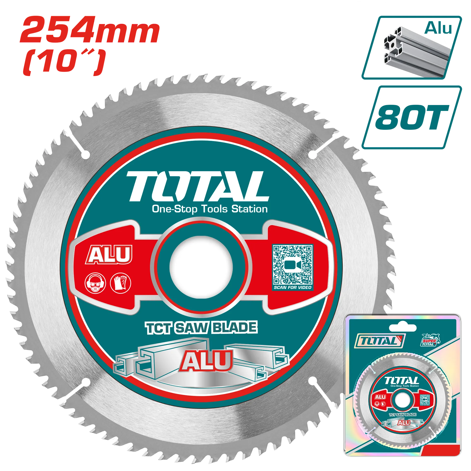 Pila për cirkulare 254mm 80T alumini TOTAL TAC233728