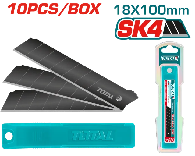 Seti 10/1 theça për skalpel 18mm SK4 të zeza TOTAL THTCB181