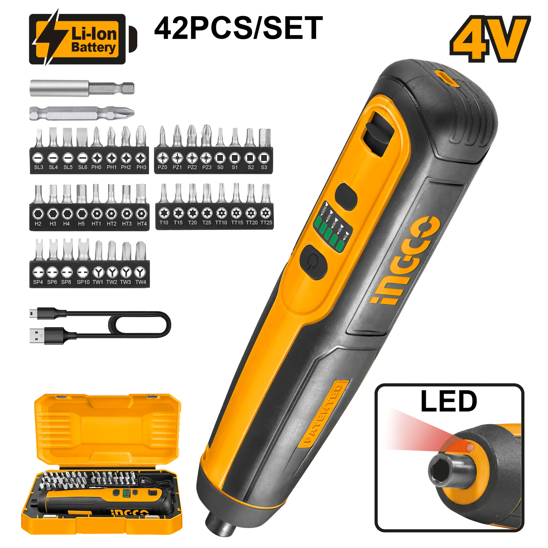 Mini çrregullues tip çrregullues 4V INGCO CSDLI0403