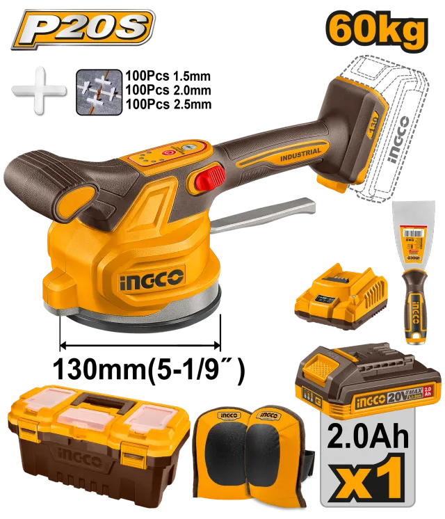 ВИБРАТОР ЗА ПЛОЧКИ INGCO 20V 1×2.0Ah CTVLI20015