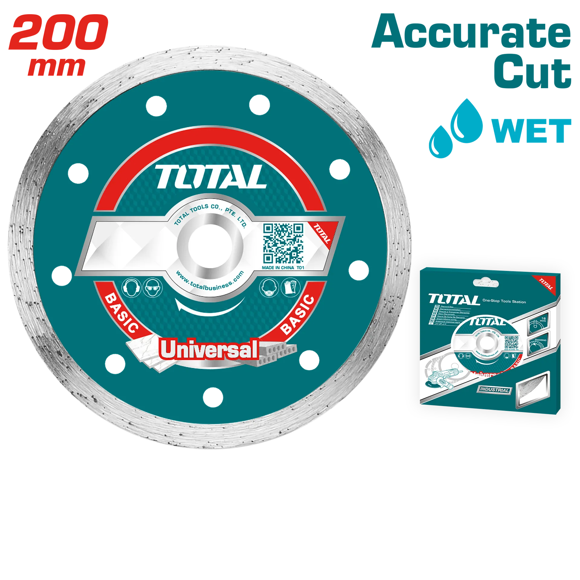 Disk diamant 200mm universal accurate cut TOTAL TAC2122003