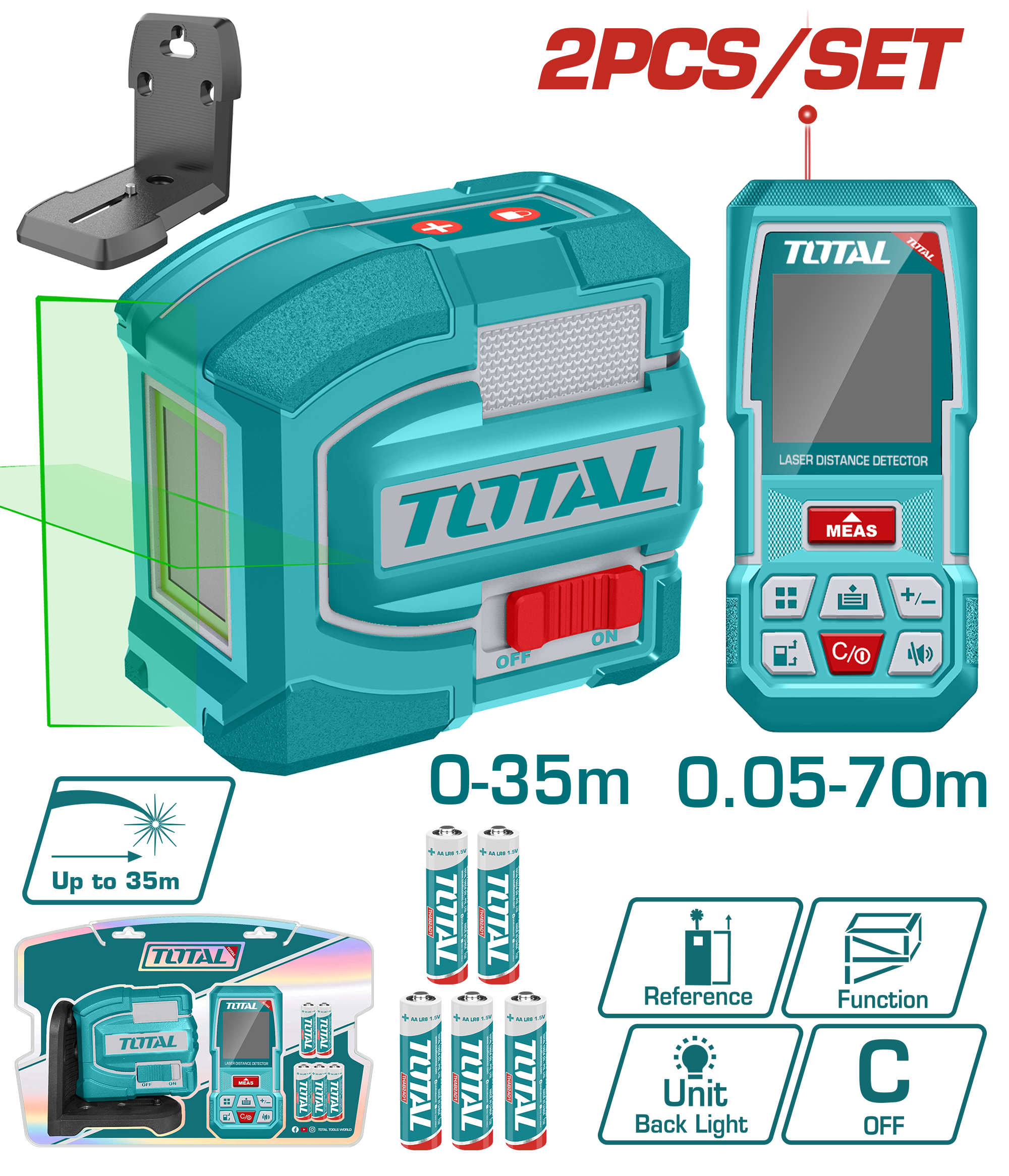 Laser nivelator + metro laser TOTAL TOSLL0401