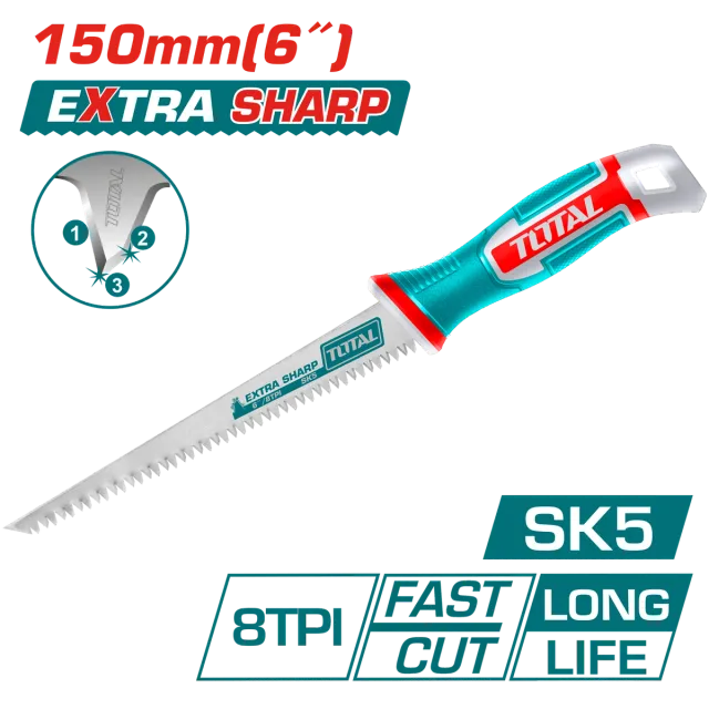 ПИЛА ЗА ГИПСКАРТОН TOTAL 6″ EXTRA SHARP TOTAL THWBSW1508