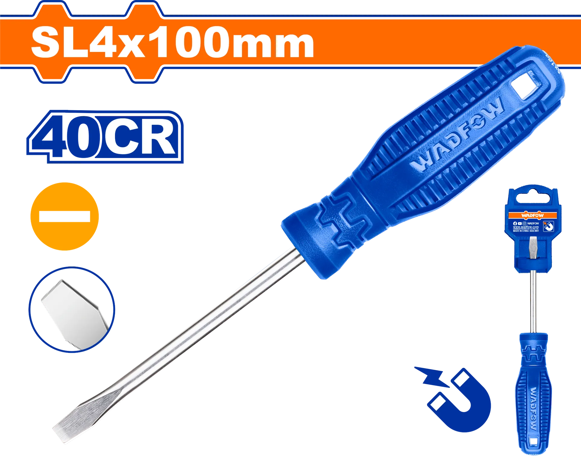 Kaçavide e drejtë SL4x100mm WADFOW WSD3244