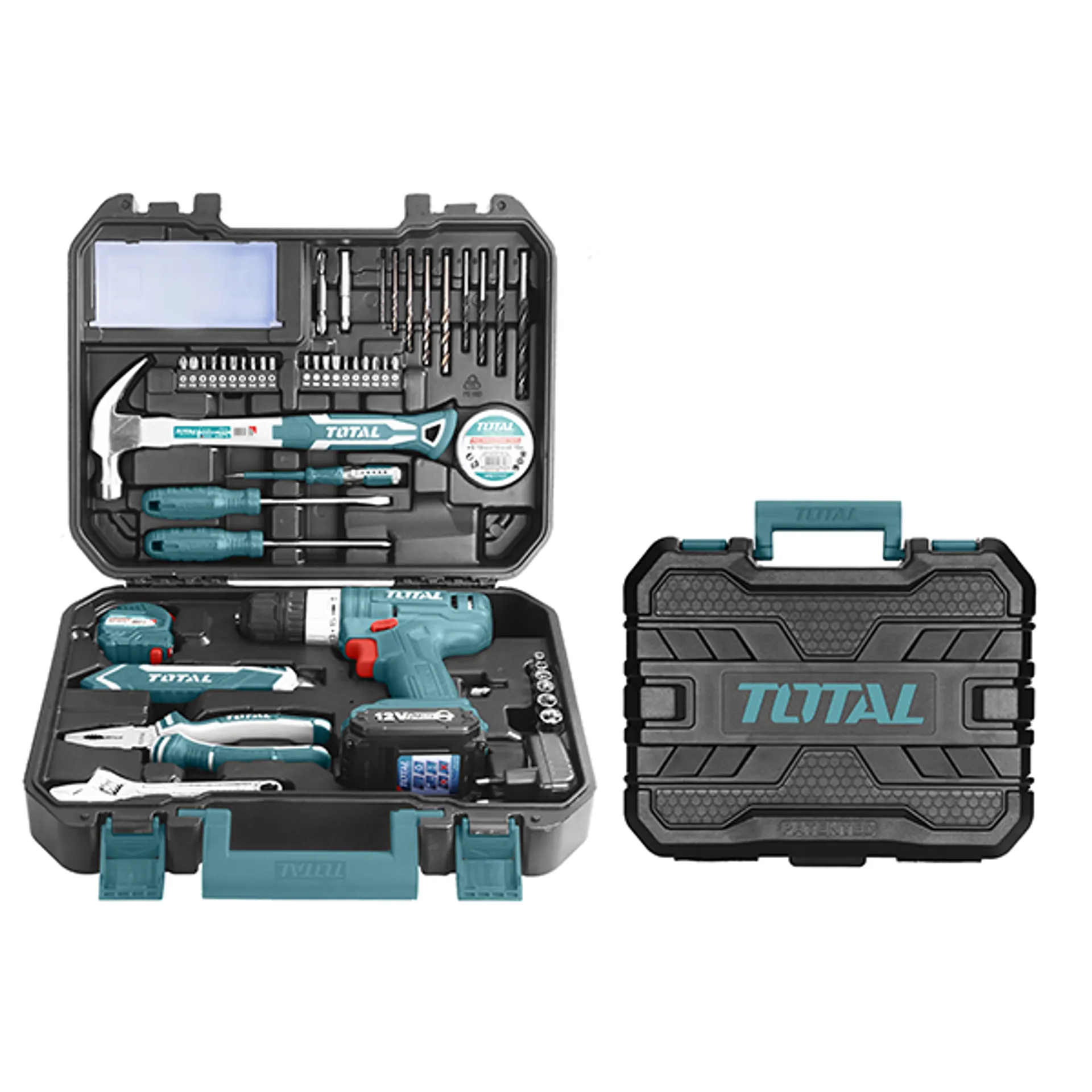 ШТРАФИЛИЦА 12V + СЕТ 127 РАЧНИ АЛАТИ TOTAL THKTHP11272