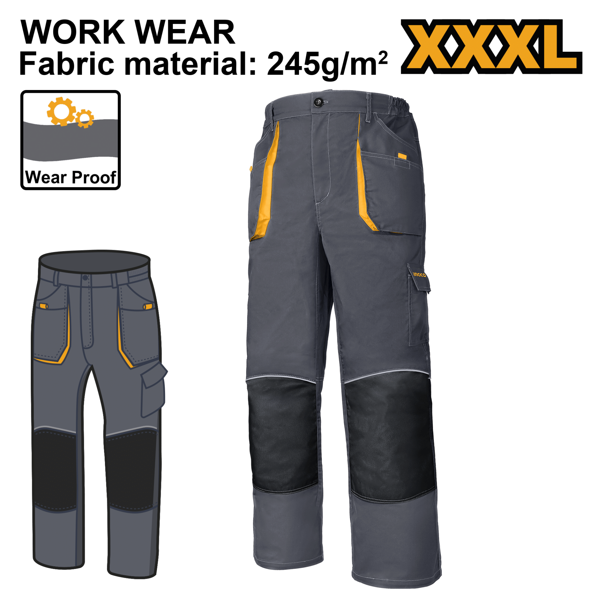РАБОТНИ ПАНТАЛОНИ XXXL INGCO WUCT8022.XXXL