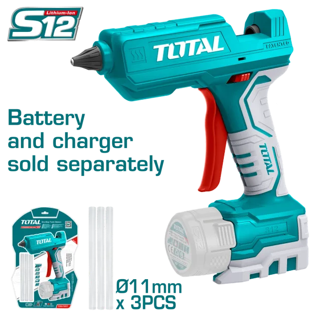 ПИШТОЛ ЗА СИЛИКОНСКИ СТАПЧИЊА 12V СОЛО БЕЗ БАТЕРИИ TOTAL TGGLI1201