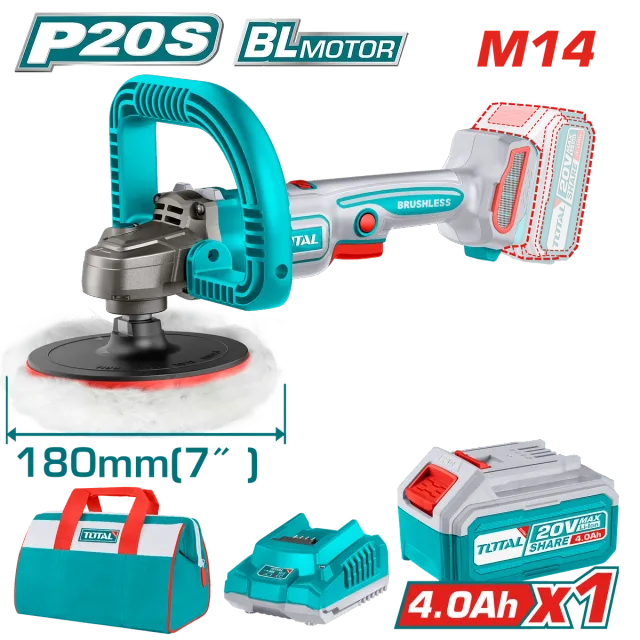 Lusheruese TOTAL 180mm 1×4.0Ah bateri 20V TAPLI20181