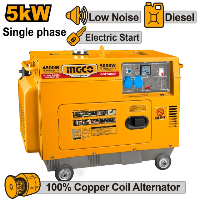 АГРЕГАТ ДИЗЕЛ 5 KW СИЛЕНТ INGCO GSE50001