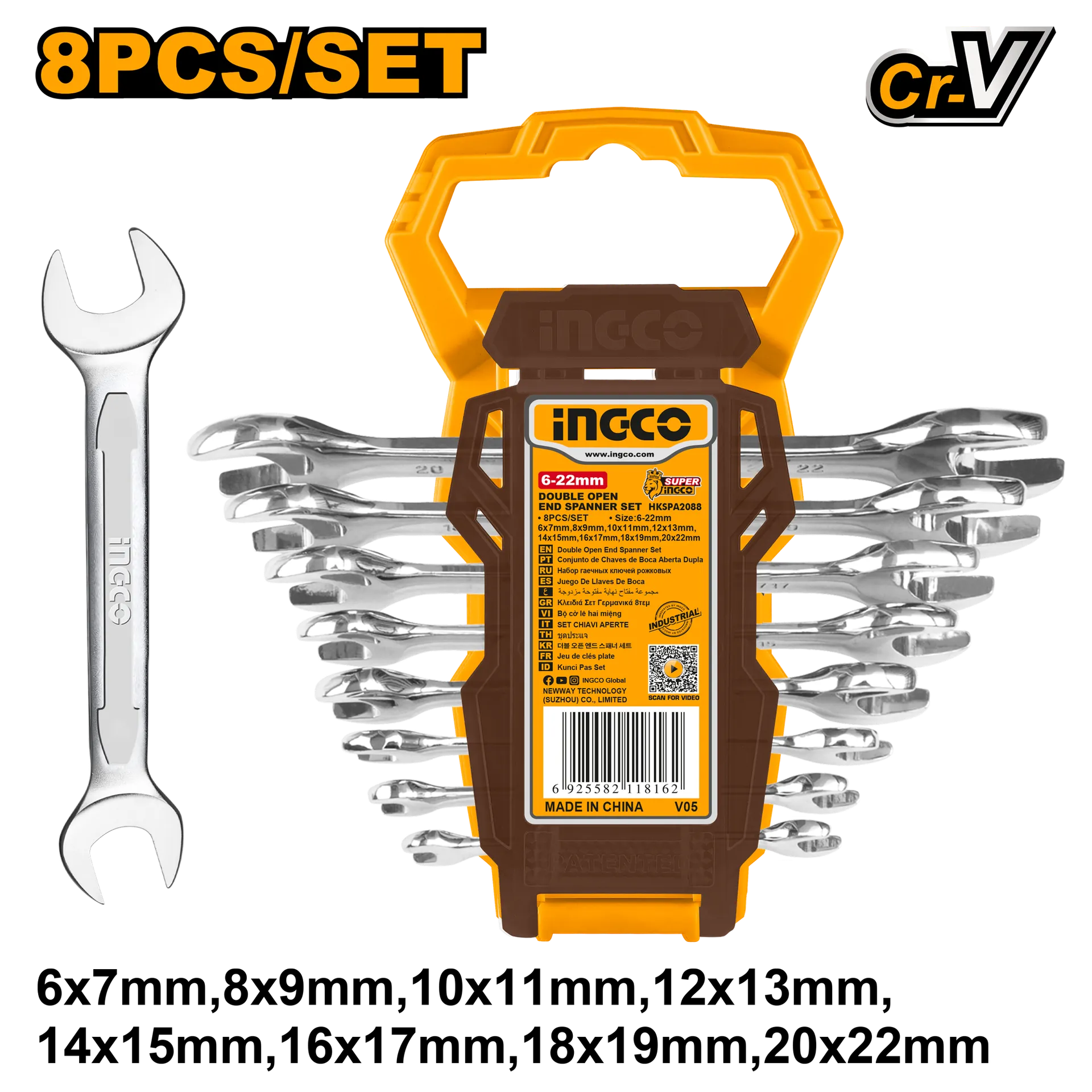 Seti i çelësave 8/1 INGCO (u-u) HKSPA2088