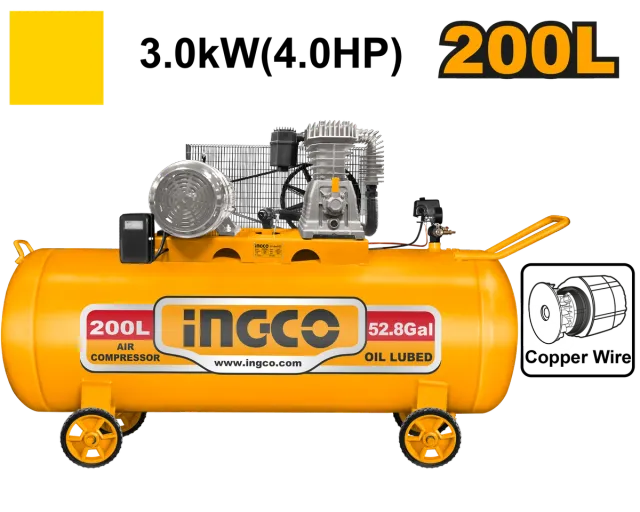 Маслен Компресор 3.0kw 200L INGCO AC402001