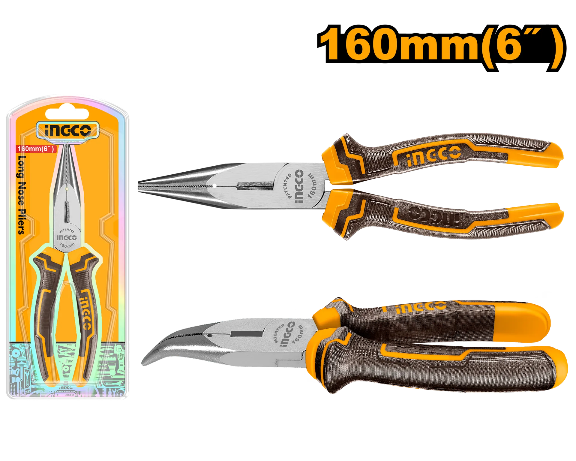 Pincë hundë spicë e lakuar 160mm INGCO HBNP08168