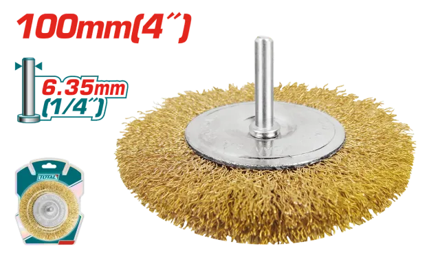 Furçë tunxhi 100mm për shpim 6.35mm (1/4″) TOTAL TAC34041