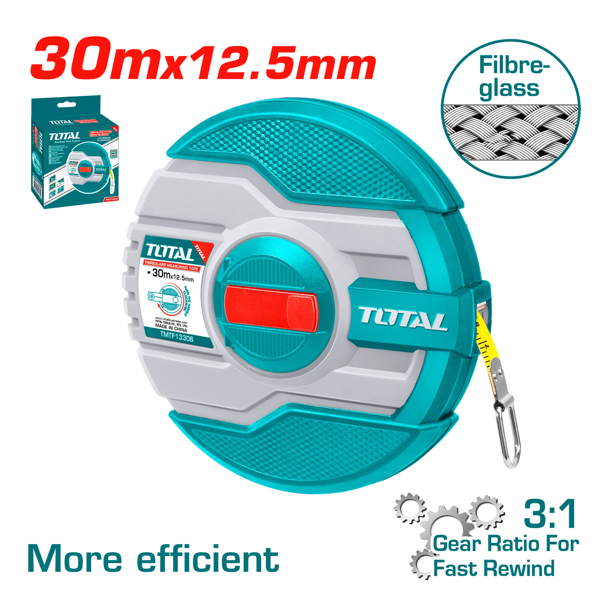 Masë TOTAL 30M fibërglas TMTF13306