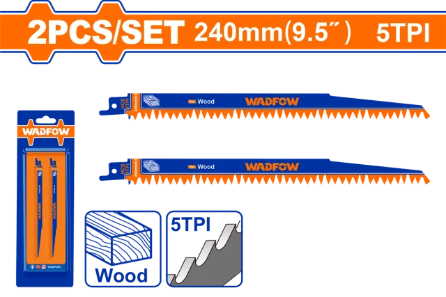 СЕТ од 2 ПИЛИ за РЕЦИПРОЧНА ПИЛА САБЈАРКА 240mm BASIC FOR WOOD WADFOW WJT1531L