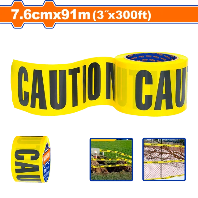 ЛЕНТА ЗА ОБЕЛЕЖУВАЊЕ 7.6cm × 91m WADFOW ЖОЛТО+ЦРНО “CAUTION” – WEE2H90
